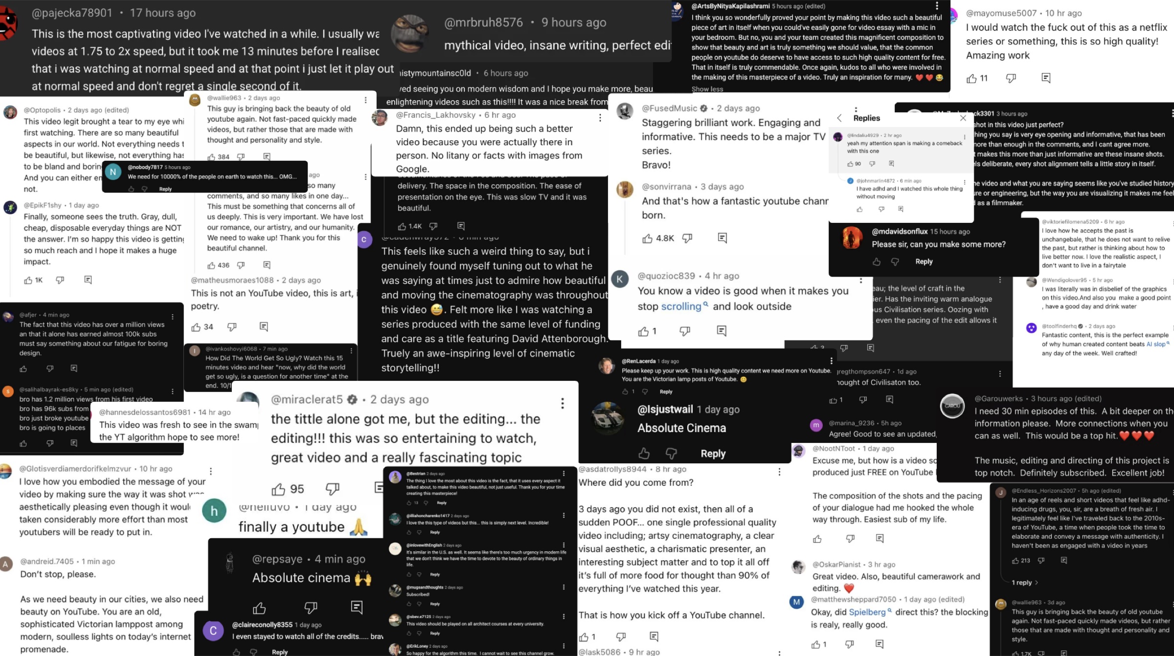 A selection of viewer comments on the pilot